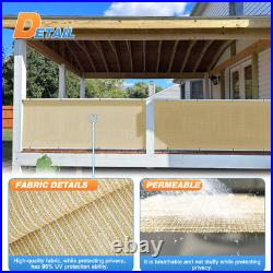 12' Fabric Roll Fence Screen Shade Cloth Garden Awning Shelter Cover Beige