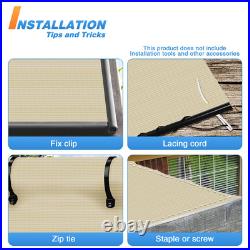12' Fabric Roll Fence Screen Shade Cloth Garden Awning Shelter Cover Beige