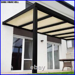 12' Fabric Roll Fence Screen Shade Cloth Garden Awning Shelter Cover Beige