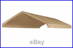 12 X 20 Heavy Duty 12mil Valance Replacement Canopy Carport Cover With Ties -Tan