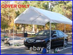 12 X 20 Heavy Duty 12mil Valance Replacement Canopy Tarp Carport Cover -White