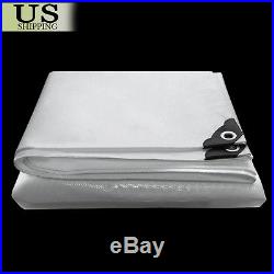 12 mil Heavy Duty Reinforced Canopy Tarp WHITE 3pl Coated Tent Car Boat Cover