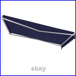 12' x 10' Electric Retractable Patio Awning with Remote UV Resistant Blue