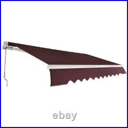 12' x 10' Manual Retractable Sun Shade Shelter Outdoor Patio Awning Canopy