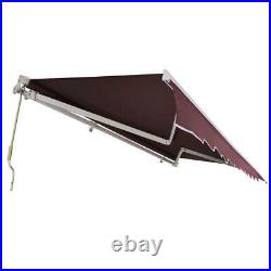 12' x 10' Manual Retractable Sun Shade Shelter Outdoor Patio Awning Canopy