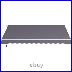 12' x 10' Outdoor Manual Retractable Awning Window Sunshade Shelter Gray