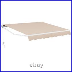 12' x 10' Retractable Patio Awning Aluminum Deck Sunshade Shelter Outdoor Beige