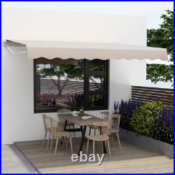 12' x 10' Retractable Patio Awning Aluminum Deck Sunshade Shelter Outdoor Beige