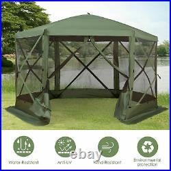 12' x 12' 6-Sided Hexagon Pop Up Party Tent Gazebo with Mesh Netting Walls