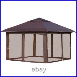 12' x 12' Backyard Party Cabana Gazebo with 3-Level Adjustable Height