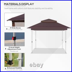 12' x 12' Backyard Party Cabana Gazebo with 3-Level Adjustable Height