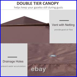 12' x 12' Backyard Party Cabana Gazebo with 3-Level Adjustable Height