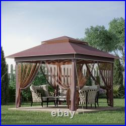 12' x 12' Backyard Party Cabana Gazebo with 3-Level Adjustable Height