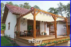 12 x 12ft -Retractable Terrace Canopies Awnings Canopy Sliding Roofing Pergola