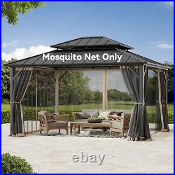 12' x 14' Gazebo Mosquito Netting Replacement Universal 4-Panel Sidewalls