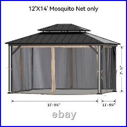 12' x 14' Gazebo Mosquito Netting Replacement Universal 4-Panel Sidewalls