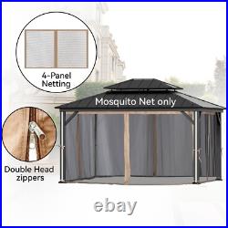 12' x 14' Gazebo Mosquito Netting Replacement Universal 4-Panel Sidewalls