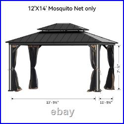 12' x 14' Gazebo Mosquito Netting Replacement Universal 4-Panel Sidewalls