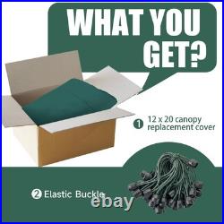 12 x 20 Carport Replacement Canopy Cover Waterproof UV Protection Tarp Green