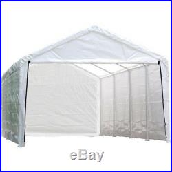 12' x 20' White Canopy Enclosure Shade Portable Outdoor Tent Car UV Protection