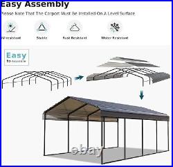 12 x 20 ft Outdoor Carport Heavy Duty Gazebo Garage Car Shelter Shade Multi-Use
