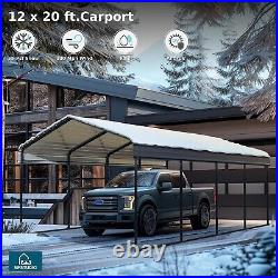 12 x 20 ft Outdoor Carport Heavy Duty Gazebo Garage Car Shelter Shade withSidewall