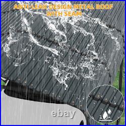 12 x 20FT Heavy-duty Metal Carport with Galvanized Steel Roof for Cars Trucks US