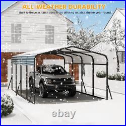 12 x 20FT Metal Carport with Galvanized Steel Roof for Cars Trucks Boats Tractor