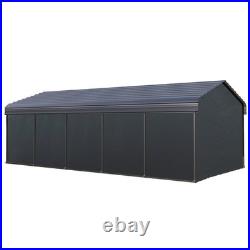 12 x 25 ft Outdoor Carport Metal Carport Canopy Heavy Duty Carport with Sidewall