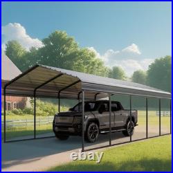 12 x 25 ft Outdoor Carport Metal Carport Canopy Heavy Duty Carport with Sidewall