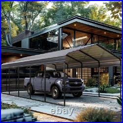 12 x 25 ft Outdoor Carport Metal Carport Canopy Heavy Duty Carport with Sidewall