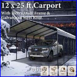 12 x 25 ft Outdoor Carport Metal Carport Canopy Heavy Duty Carport with Sidewall 12 x 25 ft Outdoor Carport Metal Carport Canopy Heavy Duty Carport with Sidewall