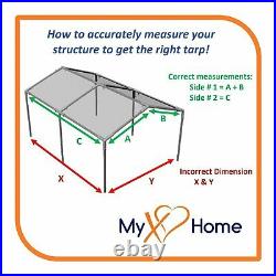 12 x 26 White Color 12 Mil Heavy Duty Tarp / Canopy