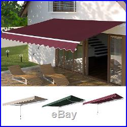 12' x 8.2' Outdoor Patio Manual Retractable Patio Awning Window Sunshade Shelter