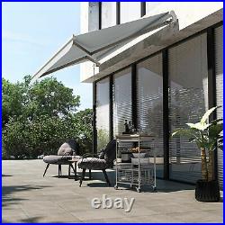 12' x 8' Outdoor Patio Manual Retractable Awning Window Sunshade Shelter