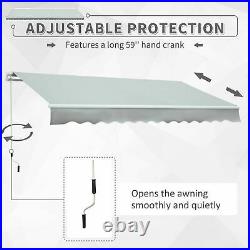 12' x 8' Outdoor Patio Manual Retractable Awning Window Sunshade Shelter