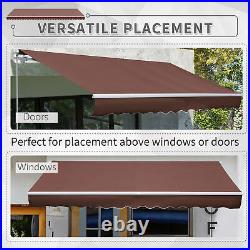 12' x 8' Outdoor Patio Manual Retractable Patio Awning Window Sunshade Shelter