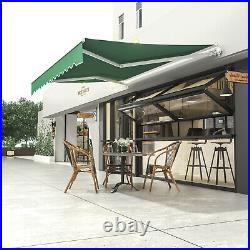 12'x10' Patio Awning Canopy Retractable Outdoor Deck Door Sun Shade Shelter US