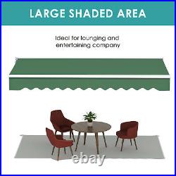 12'x10' Patio Awning Canopy Retractable Outdoor Deck Door Sun Shade Shelter US