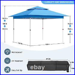 12'x12' Easy Set-up Canopy Tent Pop-up Wedding Party Tent Gazebo With Wheeled Bag