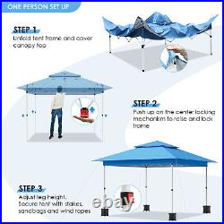 12'x12' Easy Set-up Canopy Tent Pop-up Wedding Party Tent Gazebo With Wheeled Bag