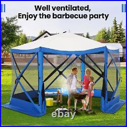 12'x12' Folding EZ Pop up Canopy Gazebo Netting Screen House Party Tent Camping#