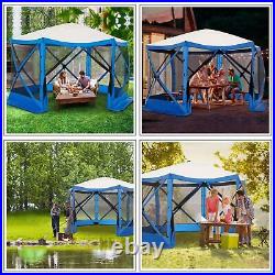 12'x12' Folding EZ Pop up Canopy Gazebo Netting Screen House Party Tent Camping#