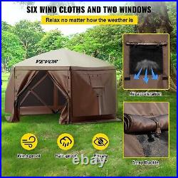 12'x12' Gazebo Quick-Set Pop-up Tent Canopy 6 Sided Screen withMesh Windows &Cloth