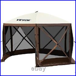 12'x12' Gazebo Quick-Set Pop-up Tent Canopy 6 Sided Screen withMesh Windows &Cloth