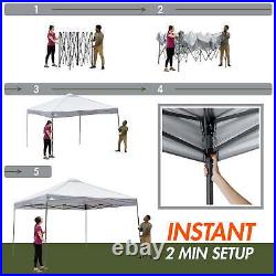 12'x12' Instant Straight Leg Canopy Camping Pop-up Canopy Tent Sun Shelter Gray