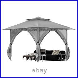 12'x12' Outdoor Patio Canopy Gazebo with Curtains Mesh Netting Waterproof Roof