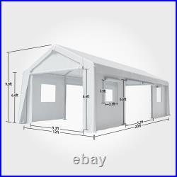 12'x20' Carport Canopy Garage Shelter Outdoor Party Shed with Roll-Up Doors Window