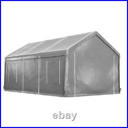 12'x20' Heavy Duty Carport Steel Canopy Tent Garage Shed with 4 Roll-up Doors