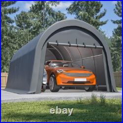 12'x20' Outdoor Canopy Tent Steel Dome Carport Heavy Duty Metal Garage with Door